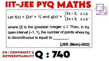 Let f(x) = [2x^2 + 1] and g(x)={2x−3, 2x+3,​ x0 , x≥0​, where [t] is the greatest integer ≤t. Then,