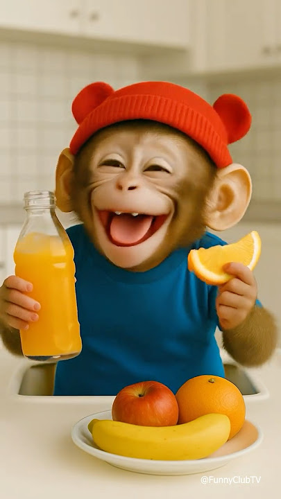 Look to baby monkey laughing 😂