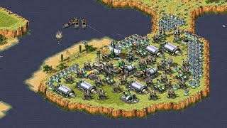 Red Alert 2 | Extra hard AI | 7 vs 1 | Pattern of islands Map | Great Britain vs 7 random