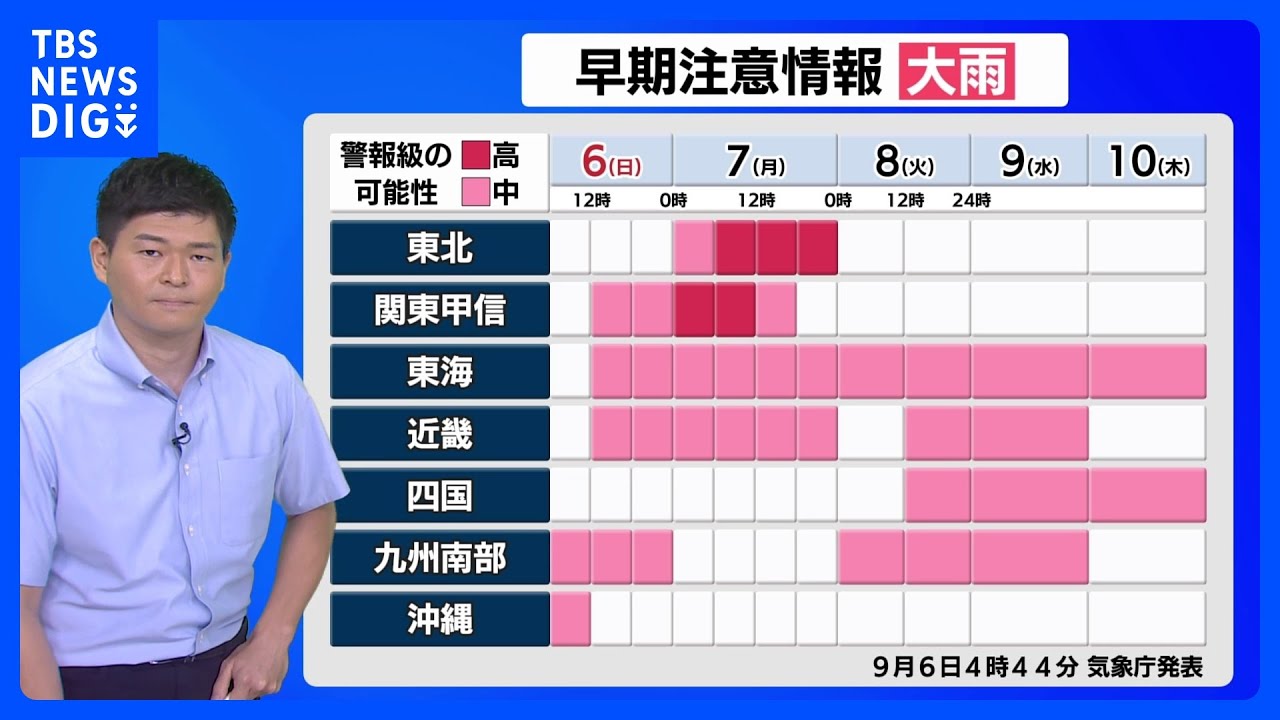 きょう~あすは広範囲で警報級大雨のおそれ 関東や東海は今夜遅く~あす朝が大雨ピーク予想 今夜は安全な所で就寝を|TBS NEWS DIG