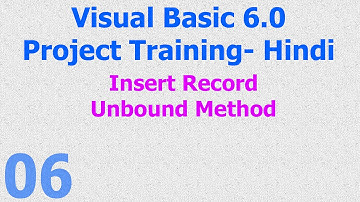 06 - Visual Basic 6.0 Project Training - Insert |  Save | Add Record - Access Database