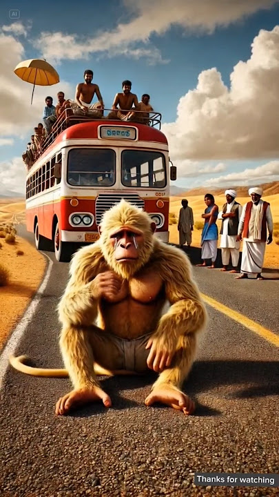 'Monkey Saves Bus Passengers from Bomb Blast 🐒💣 | Emotional Hero Moment'#ai#shorts#ytshorts#animals