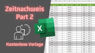 Zeiterfassung Für Mitarbeiter In Ecxel Erstellen - Part 2 Kostenlose Vorlage