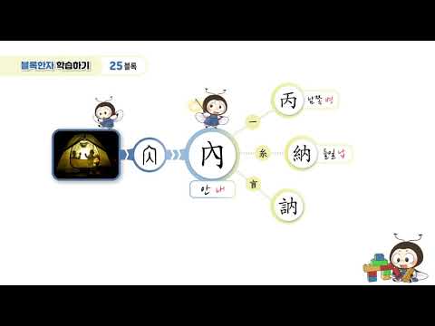 [반디랑블록한자 1권] 25블록 內(안내) + 3字 연상법