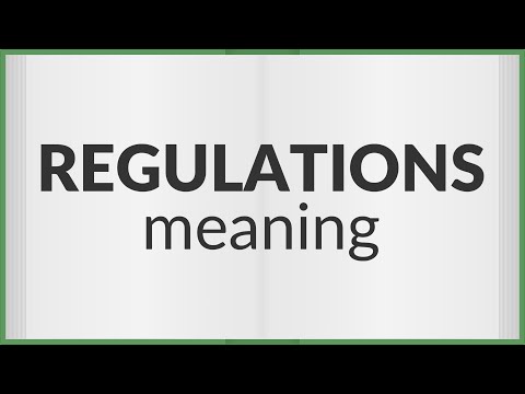 Regulations | meaning of Regulations
