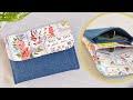 DIY Easy and Simple Denim and Floral Wallet with Card Slots | Old Jeans Idea | Wallet Tutorial