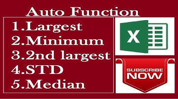 SUM, AVERAGE, MEDIAN, MAX & MIN | Microsoft Excel auto function in Hindi Urdu lesson 15