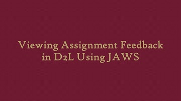 Viewing Assignment Feedback on D2L Using JAWS