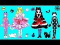 Paper Dolls Dress Up - Costumes Cat Cinderella Dresses Handmade Quiet Book - Barbie Story & Crafts