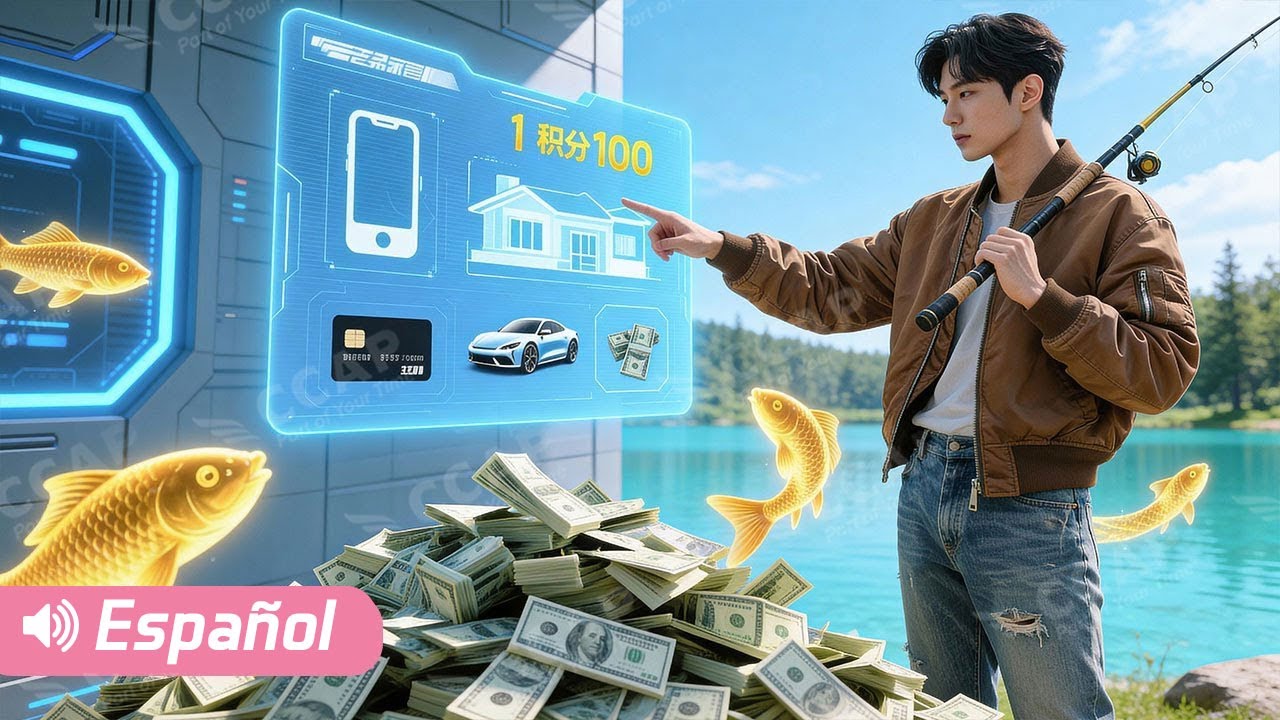 Joven pobre activa por accidente un sistema mágico de pesca y en 5s gana una mansión de un billón