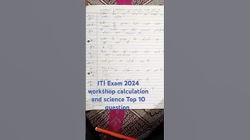 ITI Exam 2024 workshop calculation and science Top 10 questions ⁉️‼️🤞💗#top10 #subscribe channel