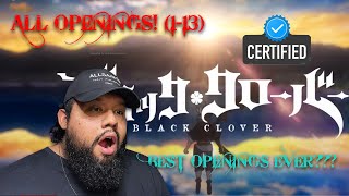 FIRST TIME REACTING TO ALL Black Clover Openings! (1-13)| BEST OPENINGS EVER???