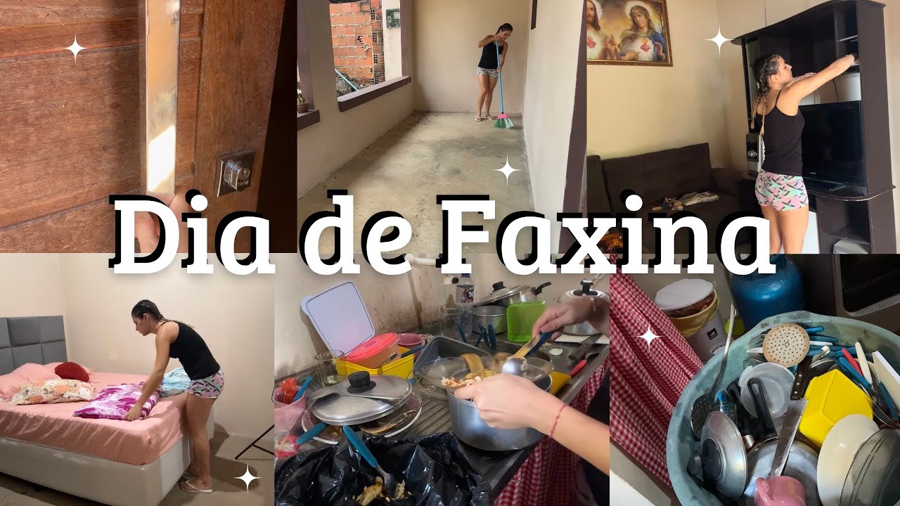 DIA DE FAXINAR MINHA CASA/* limpando a casa, lavando a louça, limpando meu quarto…*