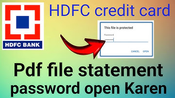 HDFC credit card statement PDF file password open kaise karen🔥PDF file पासवर्ड हटाए