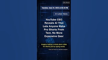 🧐👉 YouTube CEO Reveals AI That Lets Anyone Make Pro Shorts From Text, No More Expensive Gear