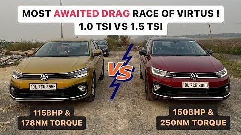 Volkswagen VIRTUS GT VS VIRTUS 1.0 TSI drag race | It’s the 1.5TSI DSG against 1.0 TSI MT