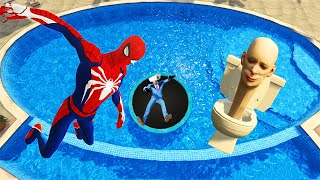 Skibidi Toilet & Spiderman Pool Fails in GTA 5 (Funny Moments & Ragdols)