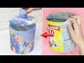 How to make Storage box with milk powder cans and plaster