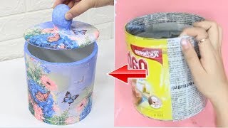 How to make Storage box with milk powder cans and plaster