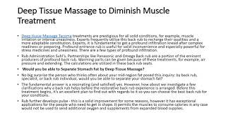 Deep Tissue Massage to Diminish Muscle Treatment