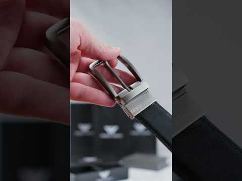 Чоловічий шкіряний ремінь з двома пряжками, подарункове упакування GA (313), видео 1