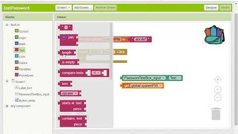 2018101309 App Inventor 2 流程控制2一個練習題「登入系統」的解題過程