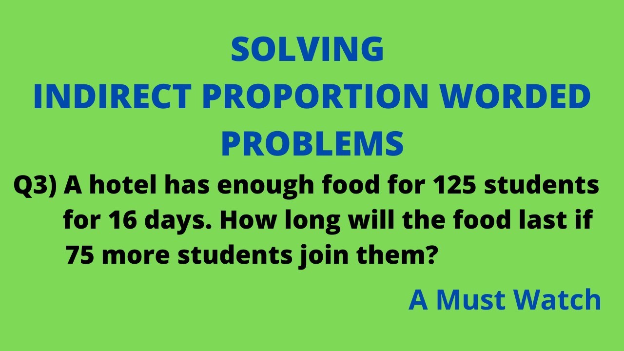 indirect proportion problem solving