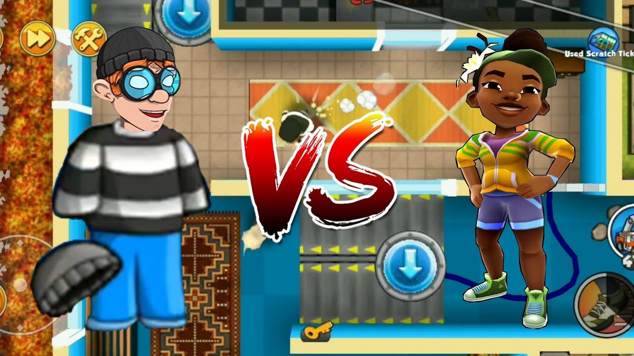 Jailbird Costume vs Aina Madagascar Surfer - Robbery Bob 2 vs Subway Surfers