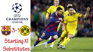 Fc barcelona 3-1 borussia dortmund uefa champions league 28/11/2019