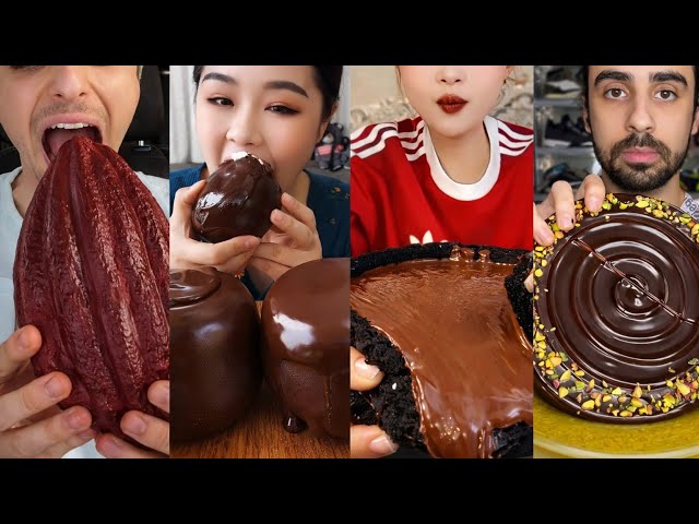 ASMR EATING CAKE AND ICE CREAM | BIG BITES | CHOCOLATE CAKE 