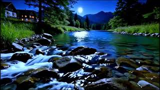 Silent Forest Brook 🌑 | 3 Hours Relaxing Water • Night Ambience