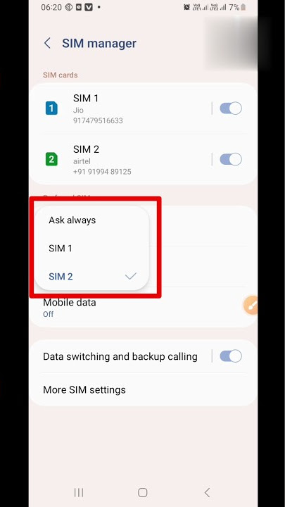 Call ko SIM 1/2 me kaise change kare || call ko SIM 1 me kaise fix kare || #shorts