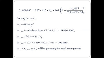 Singly Reinforced Beam Design (IS 456: 2000) - Example Problem