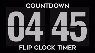 4 Minutes 45 Seconds Countdown Flip Clock Timer With Alarm [4k]