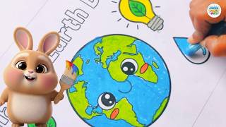Earth Day Poster Coloring for Kids | Easy Coloring Activity 🌍 | Earth Day Drawing Easy for Kids