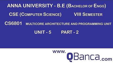 QBanca | Anna University-2013 R | CSE DEPT(7TH SEM) | CS6801- MULTICORE |  Unit 5 | Part-2