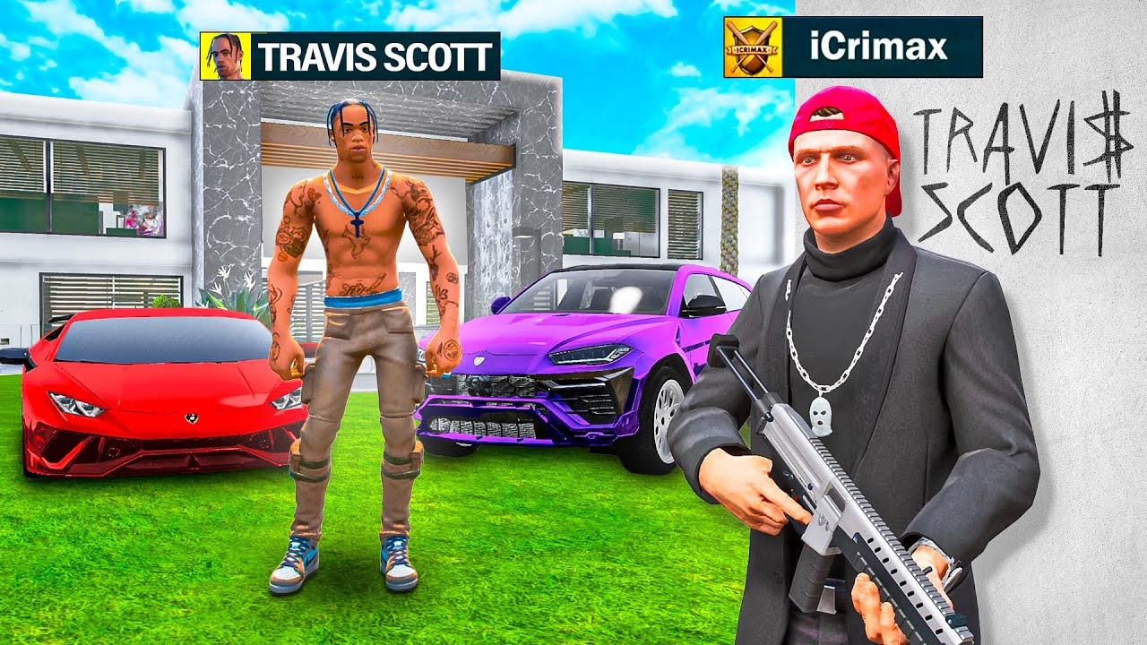 Ich BESCHÜTZE 1 Tag TRAVIS SCOTT in GTA 5 RP!
