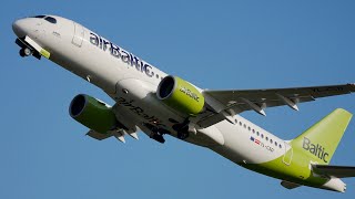 Best Regional Plane? The Airbus A220 of Air Baltic departing Manchester
