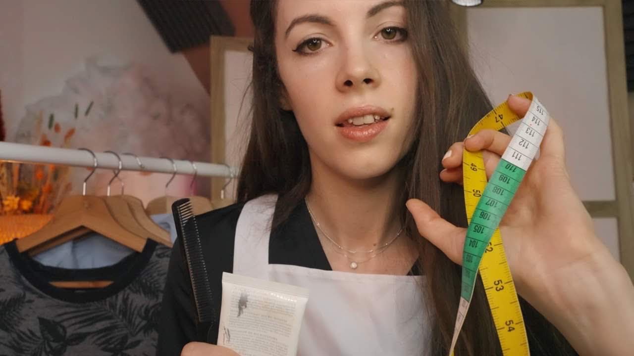 ASMR Ear Cleaning, Haircut, Chiropractor & Measuring By The Maid