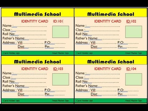 how to create automatic id card in ms word part 2 by how to make id cards on microsoft word