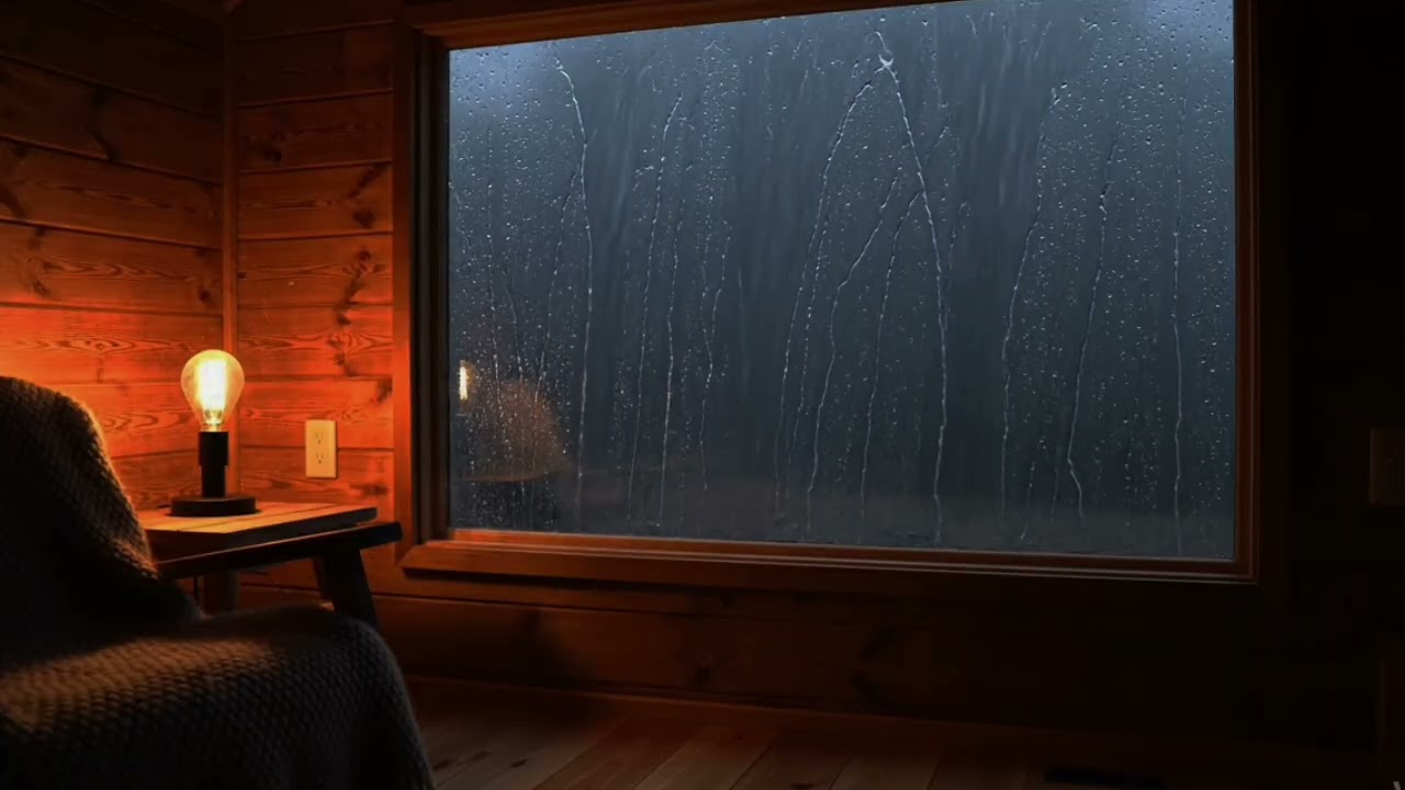 Cabin Rainfall Heard from Indoors | Insomnia Relief with No Sudden Volume Changes