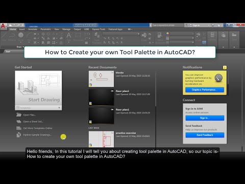 How to create your own Tool Palette in AutoCAD? (in Hindi with English subtitles)