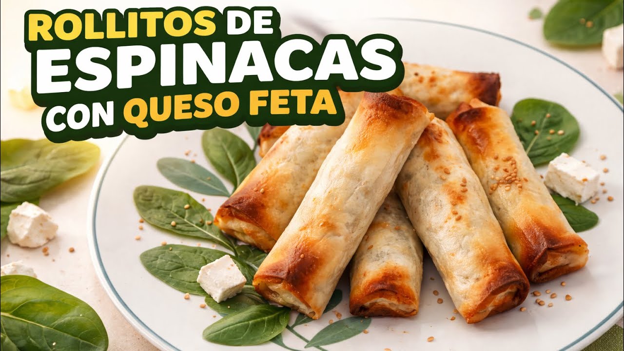 Rollito de espinacas y queso feta 