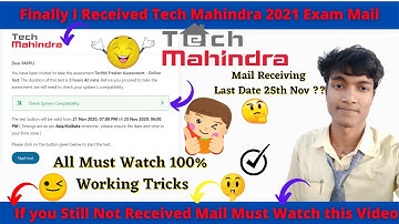 🔥Finally Received Tech Mahindra Assessment Mail 2021| If You Still not Received Must Watch-Important
