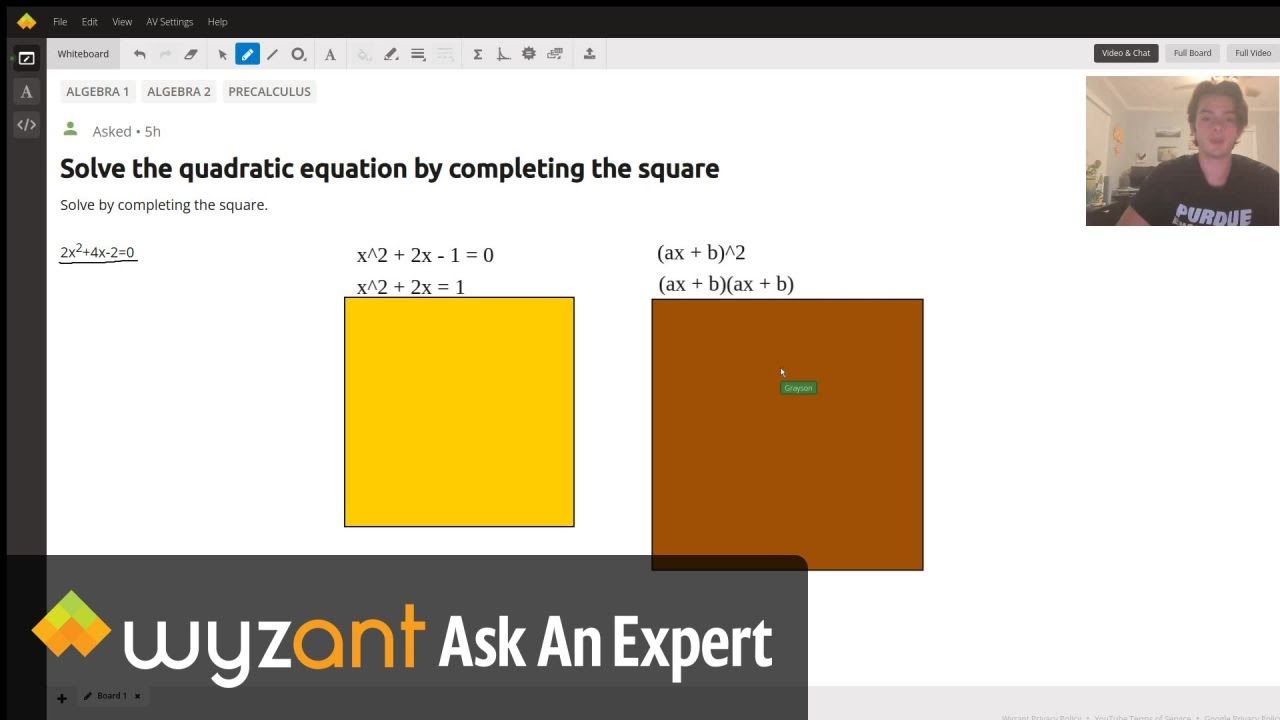 Solving a quadratic equation by completing the square. - YouTube