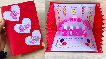 Cách làm thiệp tết 3D | làm thiệp chúc mừng năm mới | diy new year pop-up card