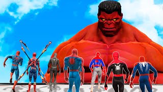 The Red Hulk vs Team Spider man - Epic battle (Into the Spider Verse)