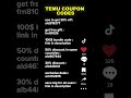 TEMU codes 2026. Discount codes. #temu #temudiscount #temudiscountcodes #DingerCpn