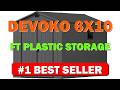Devoko 6x10 FT Plastic Storage Shed, Outdoor Resin Garden Shed with Floor, - B0GFHJY9T7