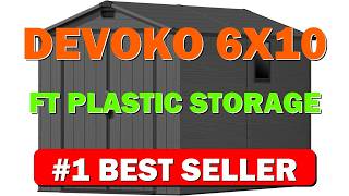 Devoko 6x10 FT Plastic Storage Shed, Outdoor Resin Garden Shed with Floor, - B0GFHJY9T7